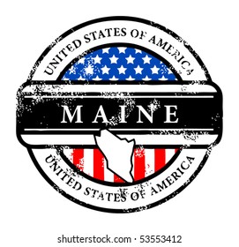 Grunge rubber stamp with name of Maine, vector illustration