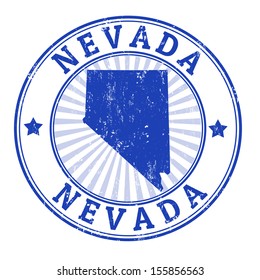 Grunge rubber stamp with the name and map of Nevada , vector illustration