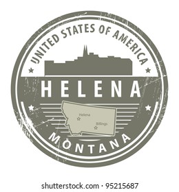 Grunge rubber stamp with name of Montana, Helena, vector illustration