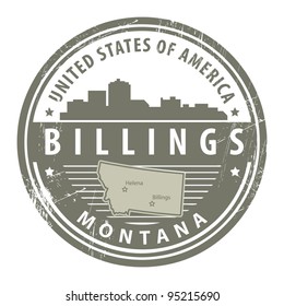 Grunge rubber stamp with name of Montana, Billings, vector illustration