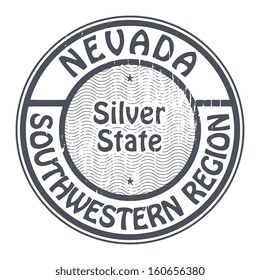 Grunge rubber stamp with name of Nevada, Southwestern Region, vector illustration
