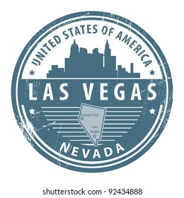 Grunge rubber stamp with name of Nevada, Las Vegas, vector illustration