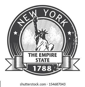 Grunge rubber stamp with name of New York, vector illustration