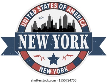 Grunge rubber stamp with name of New York, New York City, vector illustration