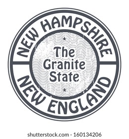 Grunge rubber stamp with name of New Hampshire, New England, vector illustration