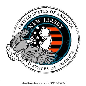 Grunge rubber stamp with name of New Jersey, vector illustration