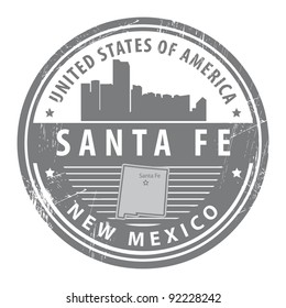 Grunge Rubber Stamp With Name Of New Mexico, Santa Fe, Vector Illustration