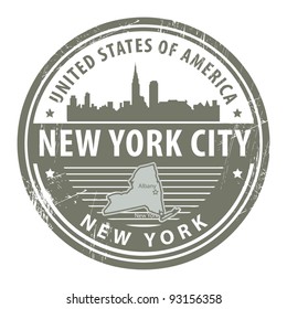 Grunge rubber stamp with name of New York, New York City, vector illustration