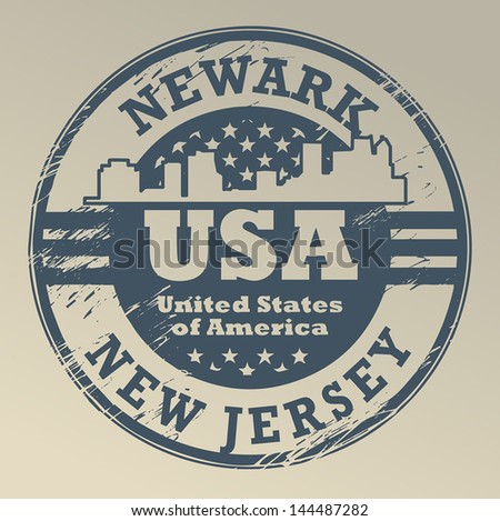 Grunge rubber stamp with name of New Jersey, Newark, vector illustration
