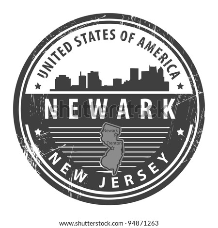 Grunge rubber stamp with name of New Jersey, Newark, vector illustration