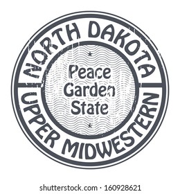 Grunge rubber stamp with name of North Dakota, Upper Midwestern, vector illustration