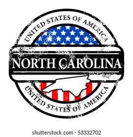 Grunge rubber stamp with name of North Carolina, vector illustration