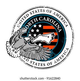 Grunge rubber stamp with name of North Carolina, vector illustration