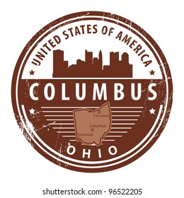 Grunge rubber stamp with name of Ohio, Columbus, vector illustration