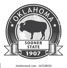 Grunge rubber stamp with name of Oklahoma, vector illustration