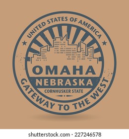 Grunge rubber stamp with name of Omaha, Nebraska, vector illustration