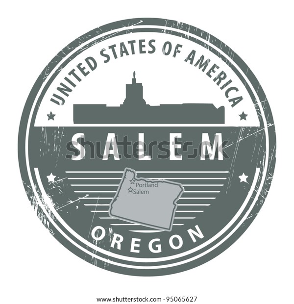 Grunge Rubber Stamp Name Oregon Salem Stock Vector (Royalty Free