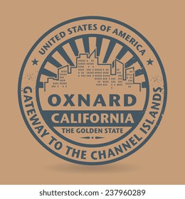 Grunge rubber stamp with name of Oxnard, California, vector illustration