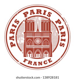Grunge rubber stamp with the name of Paris, France written inside the stamp, vector illustration