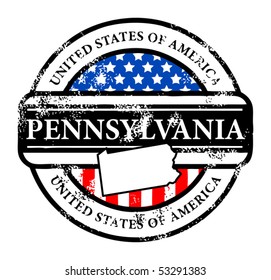 Grunge rubber stamp with name of Pennsylvania, vector illustration