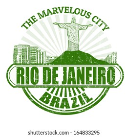 Grunge rubber stamp with the name of Rio de Janeiro ( The Marvelous City ) written inside, vector illustration