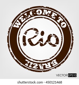 Grunge rubber stamp with the name of Rio de Janeiro. Vector Brazil. vector illustration.