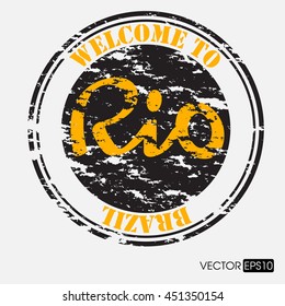 Grunge rubber stamp with the name of Rio de Janeiro. Vector Brazil. vector illustration.