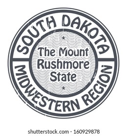 Grunge rubber stamp with name of South Dakota, Midwestern Region, vector illustration