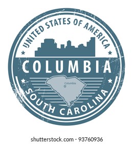 Grunge rubber stamp with name of South Carolina, Columbia, vector illustration