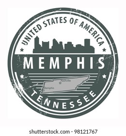 Grunge rubber stamp with name of Tennessee, Memphis, vector illustration