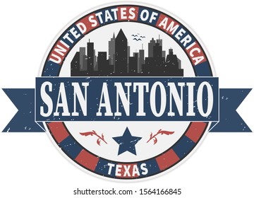Grunge rubber stamp with name of Texas, San Antonio, vector illustration