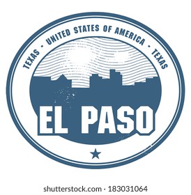 Grunge rubber stamp with name of Texas, El Paso, vector illustration