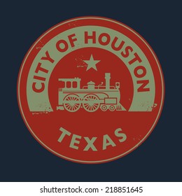 Grunge rubber stamp with name of Texas, Houston, vector illustration