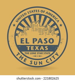 Grunge rubber stamp with name of Texas, El Paso, vector illustration