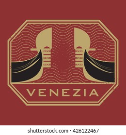 Grunge rubber stamp with the name of Venice written inside, vector illustration