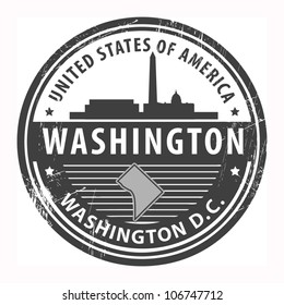 Grunge rubber stamp with name of Washington D.C., Washington, vector illustration