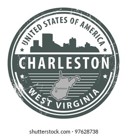Grunge rubber stamp with name of West Virginia, Charleston, vector illustration