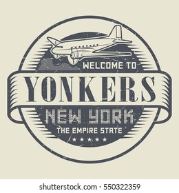 Grunge rubber stamp or tag with text Welcome to Yonkers, New York, vector illustration