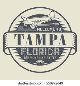 Grunge rubber stamp or tag with text Welcome to Tampa, Florida, vector illustration