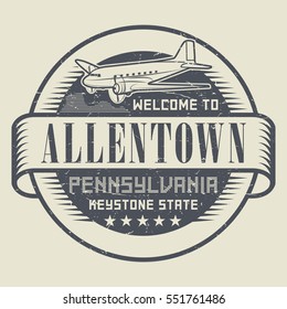 Grunge rubber stamp or tag with text Welcome to Allentown, Pennsylvania, vector illustration
