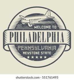 Grunge rubber stamp or tag with text Welcome to Philadelphia, Pennsylvania, vector illustration