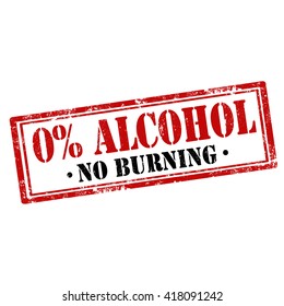 Grunge rubber stamp with text 0% Alcohol,vector illustration