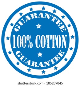 Grunge rubber stamp with text 100% Cotton, vector illustration