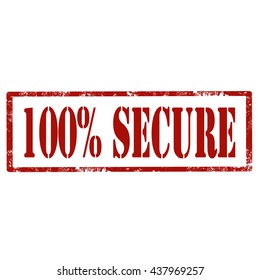 Grunge rubber stamp with text 100% Secure,vector illustration