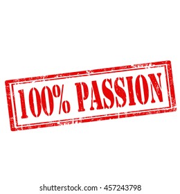 Grunge rubber stamp with text 100% Passion,vector illustration
