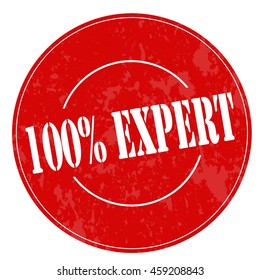 Grunge rubber stamp with text 100% Expert,vector illustration