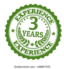 Grunge rubber stamp with the text 3 Years Experience written inside, vector illustration