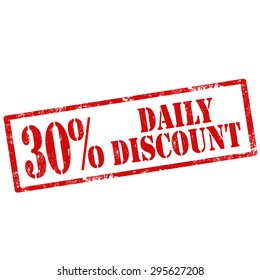 Grunge rubber stamp with text 30% Daily Discount,vector illustration