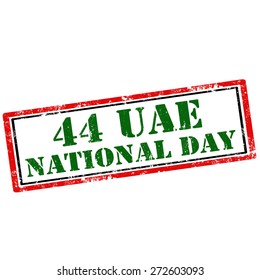 Grunge rubber stamp with text 44 United Arab Emirates National Day,vector illustration