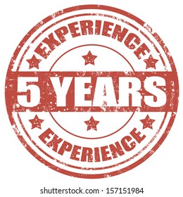 Grunge rubber stamp with the text 5 Years Experience,vector illustration